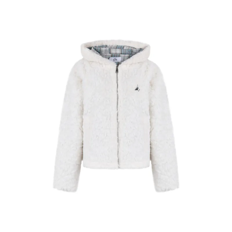 INSLIISA Velvet feel Coat Women's White-0