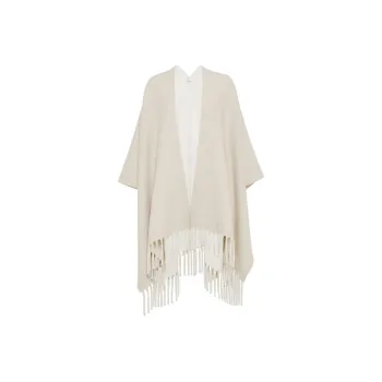Brunello Cucinelli Fringed-Edge Knitted Cape