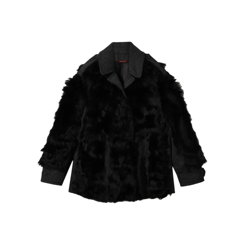 GUCCI FW24 Velvet-feel Coat Women's Black-0