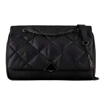 AMANI Nylon Fabric Crossbody Bag, Shoulder Bag Women's Black