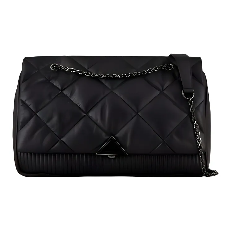 AMANI Nylon Fabric Crossbody Bag, Shoulder Bag Women's Black-0