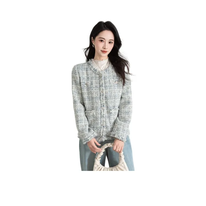 Shavani Chanel Inspired Coats Women's Blue-0