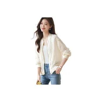 Mo Han Yi Mei Baseball Jacket Women's Ecru