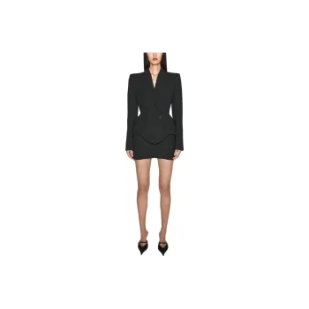 Mugler SS25 Black Mugler Signature Jacket Business Suit Women's Black