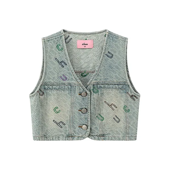CHUU Vests Women's Denim Blue-0