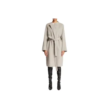 THE ROW Belted Waist Crewneck Coat