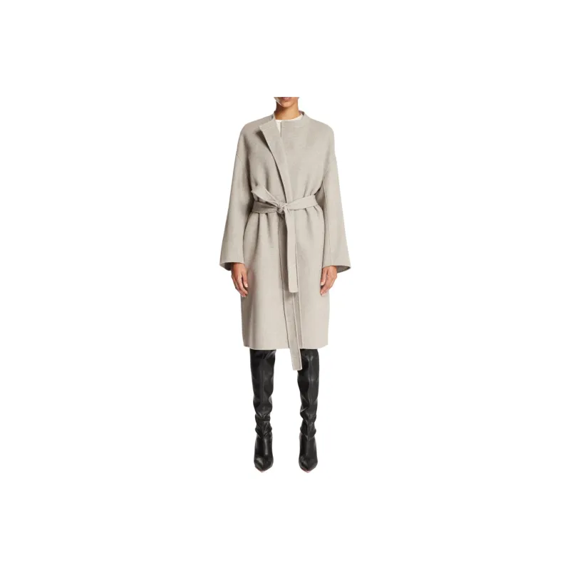 THE ROW Belted Waist Crewneck Coat-0