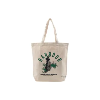 BARBOUR Canvas Shoulder Bag Unisex Ivory White