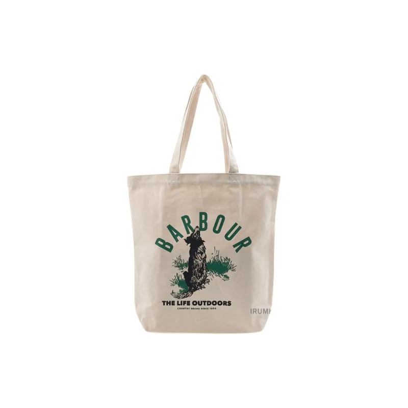 BARBOUR Canvas Shoulder Bag Unisex Ivory White-0