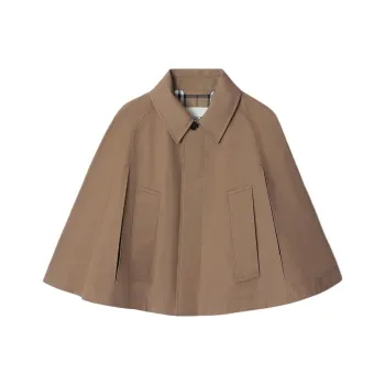 Burberry Short Slit Sleeved Twill Weave Cape