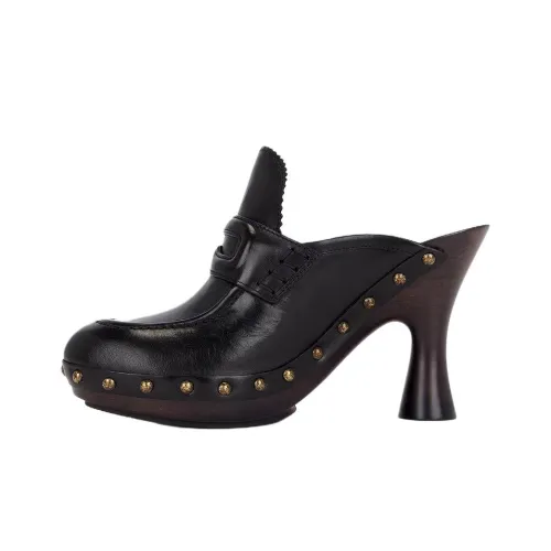 Burberry Closed Toe Slippers 9.5cm Women's Black