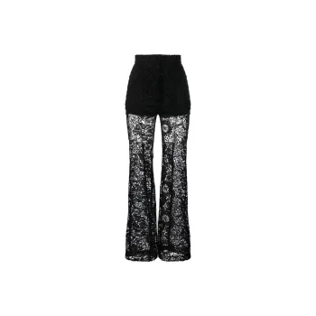 SABINA MUSAYEV Floral-lace Flared Trousers
