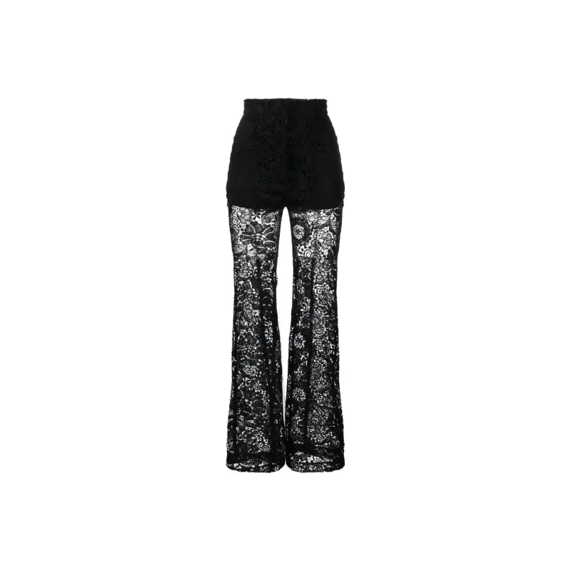 SABINA MUSAYEV Floral-lace Flared Trousers-0