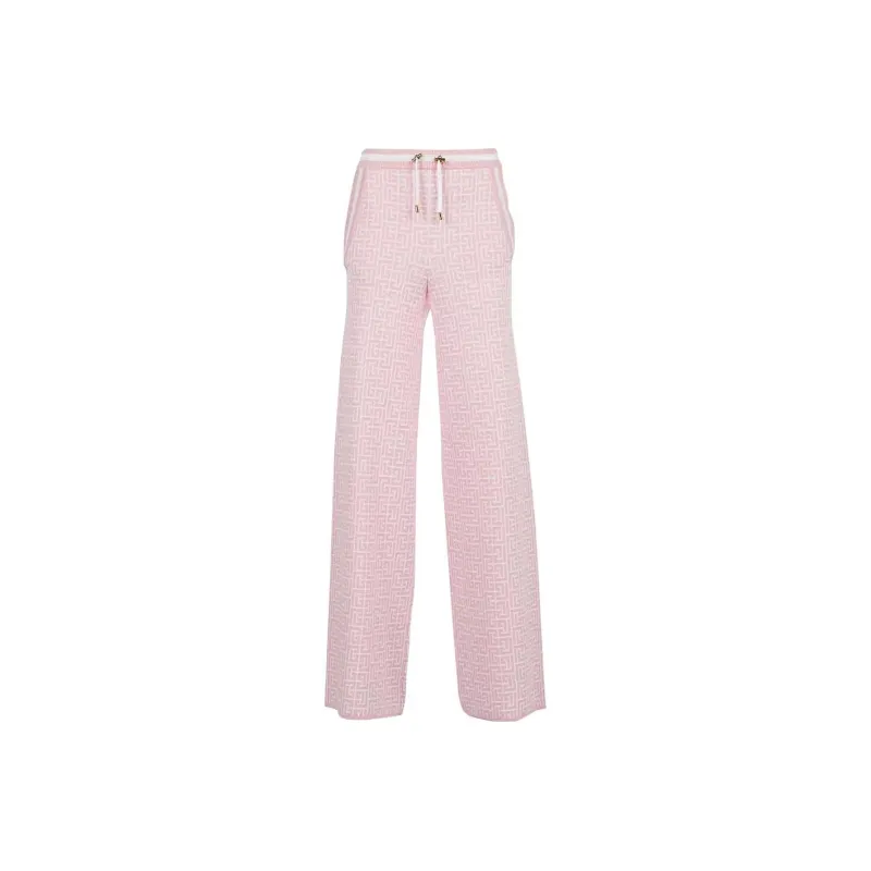BALMAIN Drawstring Palazzo Trousers 'Pink'-0