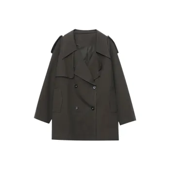 CHARM PICK Trench Coat Women's Army Green