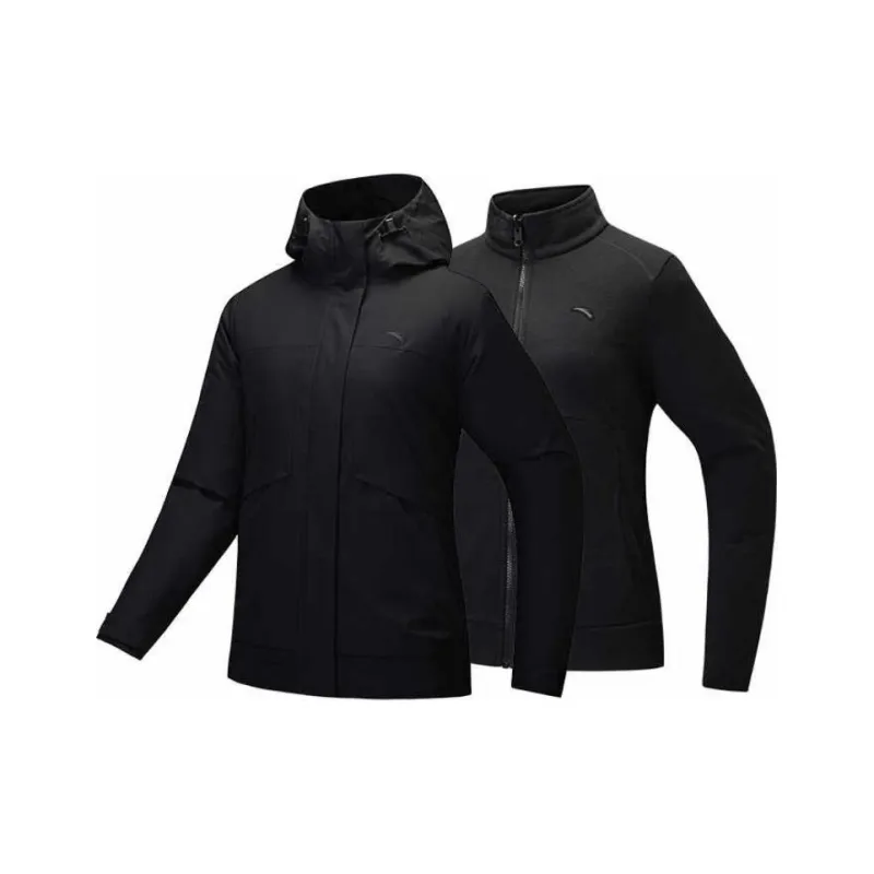 Anta Outdoor Collection Water Repellent Warm Windbreaker Jacket Women's Basic Black-0