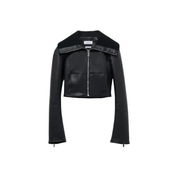 Alexander McQueen Folded Collar Leather Jacket