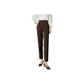 Late White Casual Pants Women's Dark Coffee