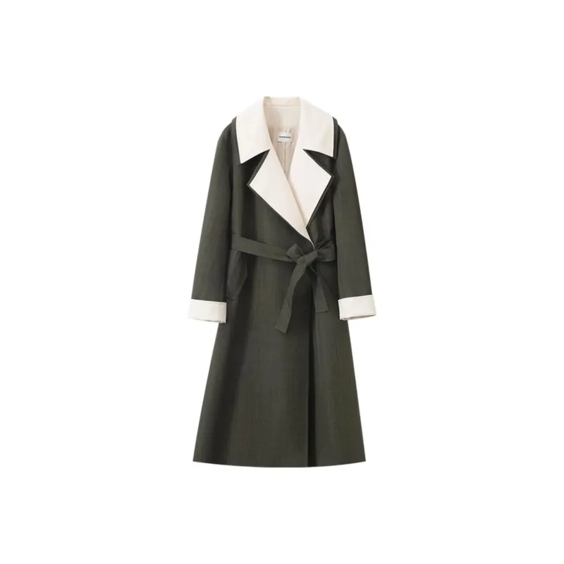 MOSIIMORII Trench Coat Women's Ink Bamboo Green-0