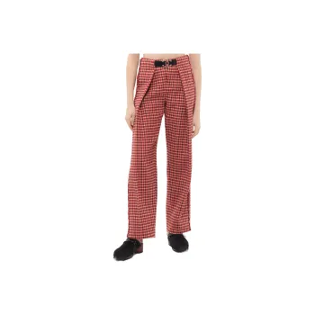 CHANEL 24N Neige Skiing Collection Casual Pants Women's Red Plaid Pattern