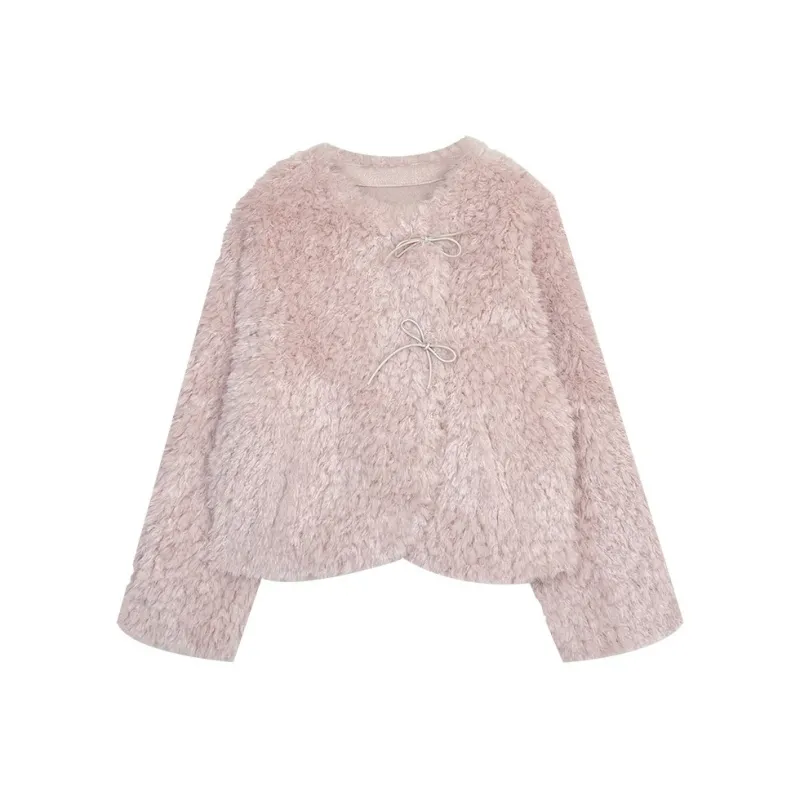 MISHOW Velvet-feel Coat Women's Sweet Peach Mousse-0