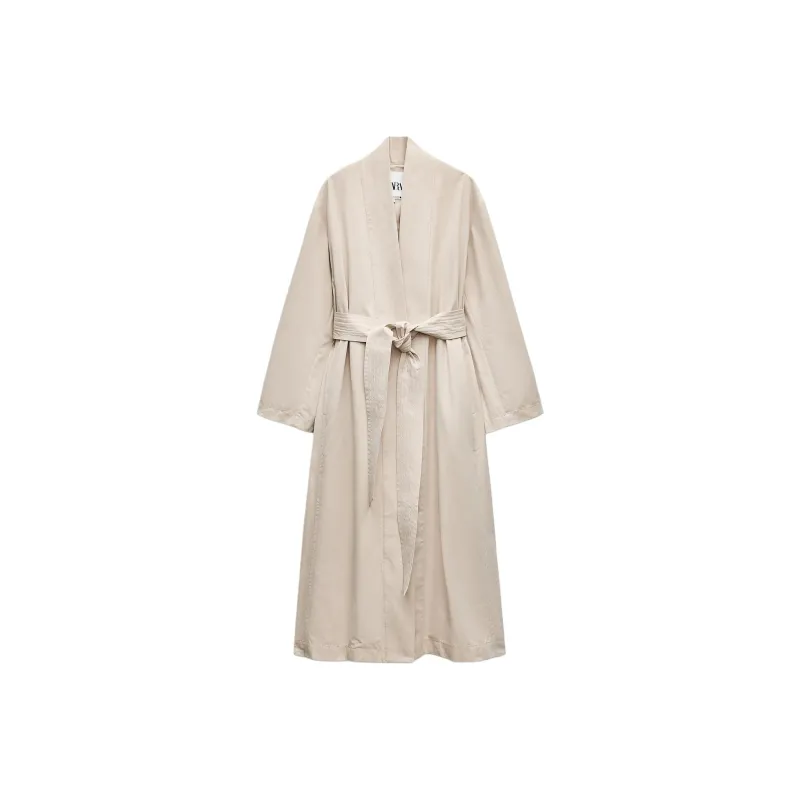 ZARA ZW Series Trench Coat Women's Khaki-0