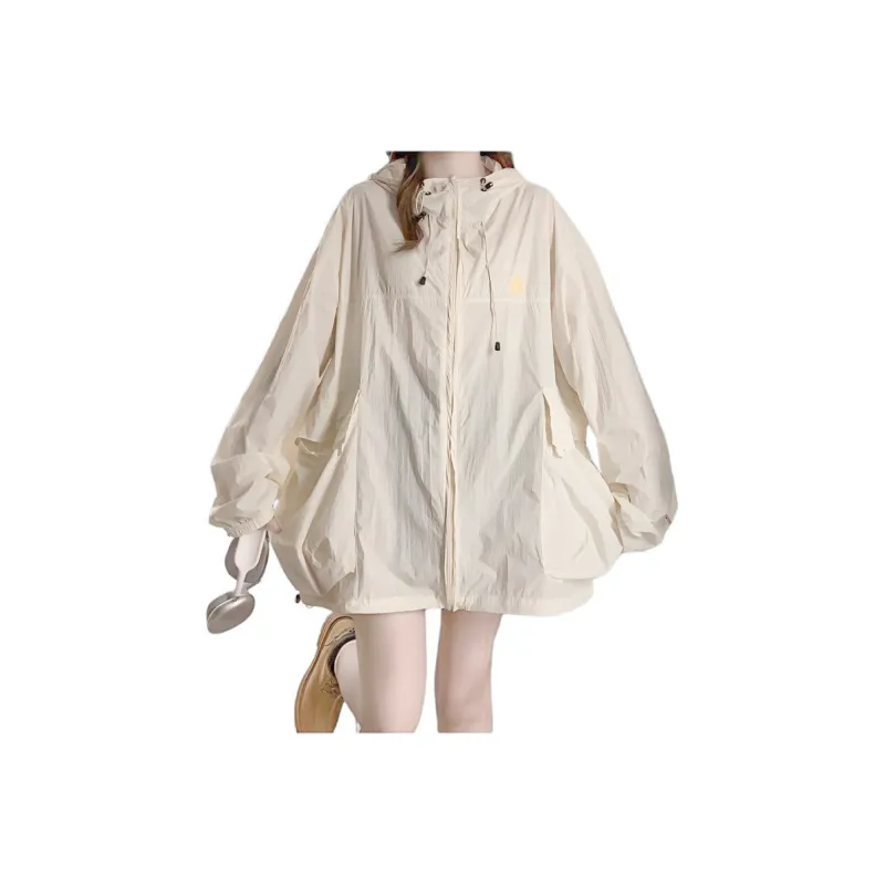 Flowers In Water Cropped Coat Women's Beige Apricot-0