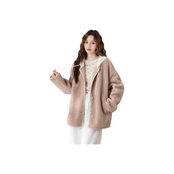 Tonlion Velvet feel Coat Women's Khaki