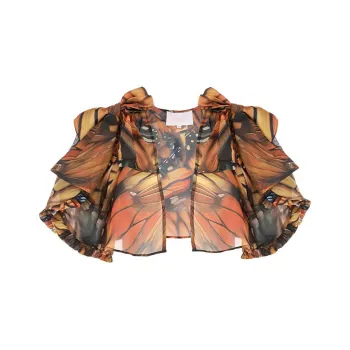 Selkie Collection SS24 Cloaks Women's Yellow Large Emperor Butterfly Shadow Print