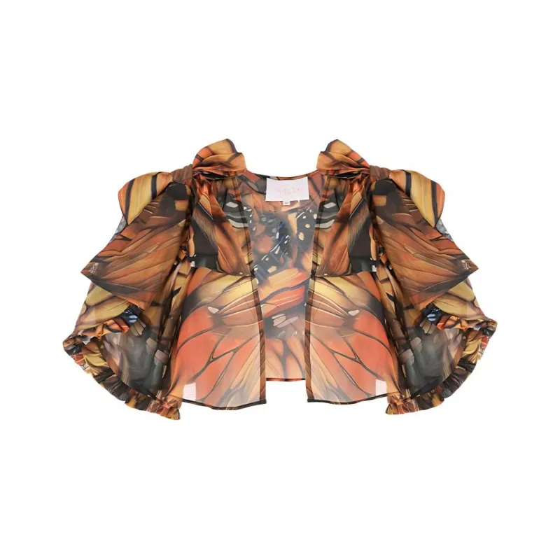 Selkie Collection SS24 Cloaks Women's Yellow Large Emperor Butterfly Shadow Print-0