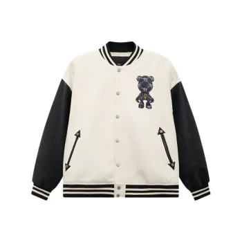 TSMLXLT Baseball Jacket Women's Cream White