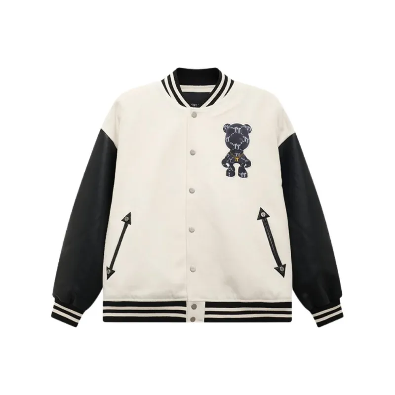 TSMLXLT Baseball Jacket Women's Cream White-0