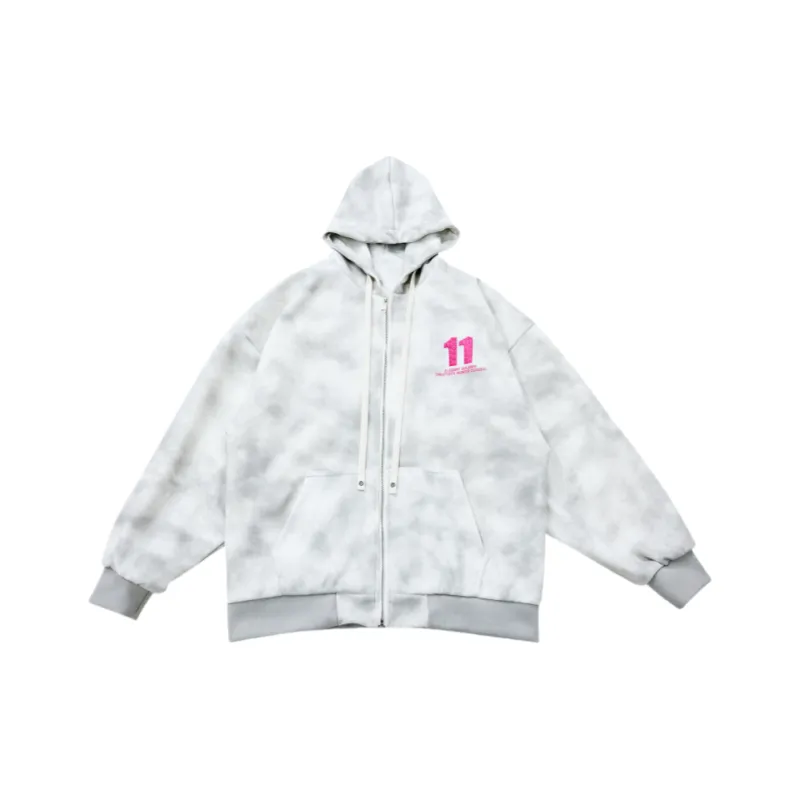 ZXZA Baseball Jacket Women's Gray White-0