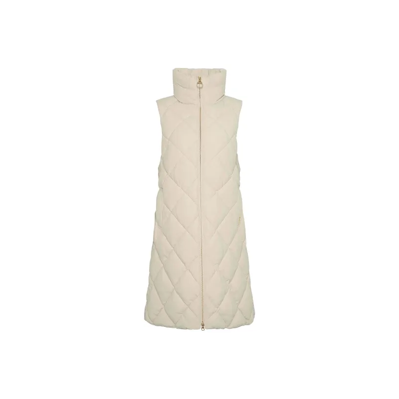 BARBOUR FW24 Leverton Gilet Leverton Puffer Jacket Women's Oatmeal Latte-0