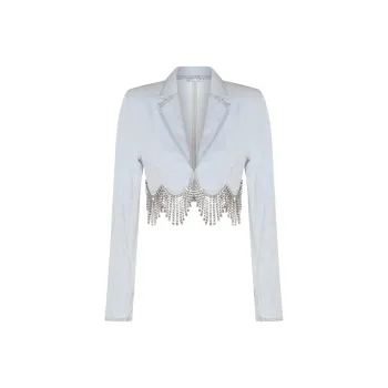 AREA Cropped Denim Jacket