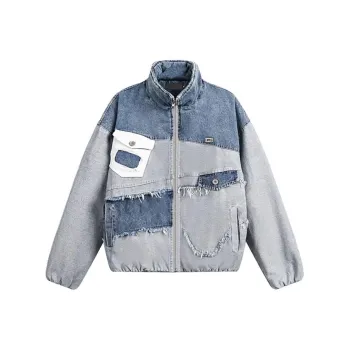 DanerWang Puffer Jacket Unisex Denim
