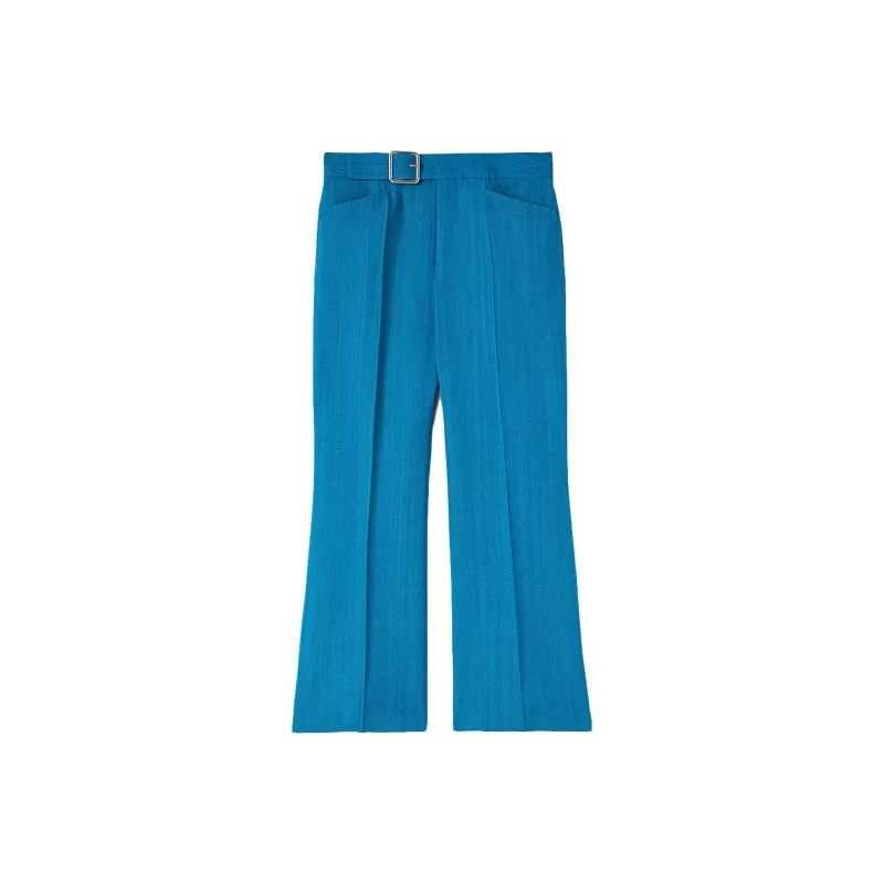 JIL SANDER Belted Cropped Trousers-0