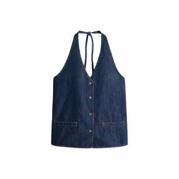 H&M Vest Women's Dark Denim Blue