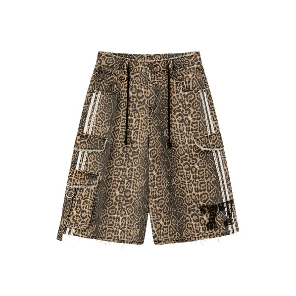 CHUU Casual Pants Women's Leopard Print Coffee-0