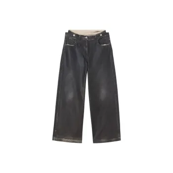 The Attico Wide Leg Jeans 'Navy Blue'
