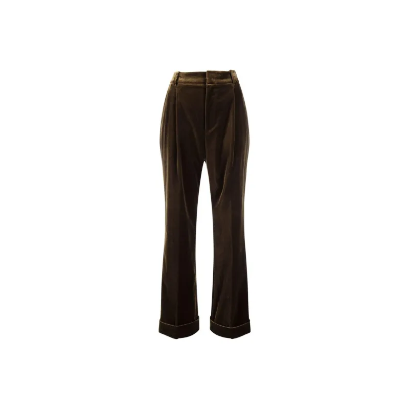 GUCCI Velvet effect Flared Trousers-0