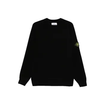 STONE ISLAND Logo Crewneck Black