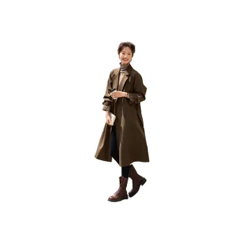 Mo Han Yi Mei Trench Coat Women's Coffee Brown