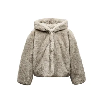 ZARA Velvet-feel Coat Women's Light Camel
