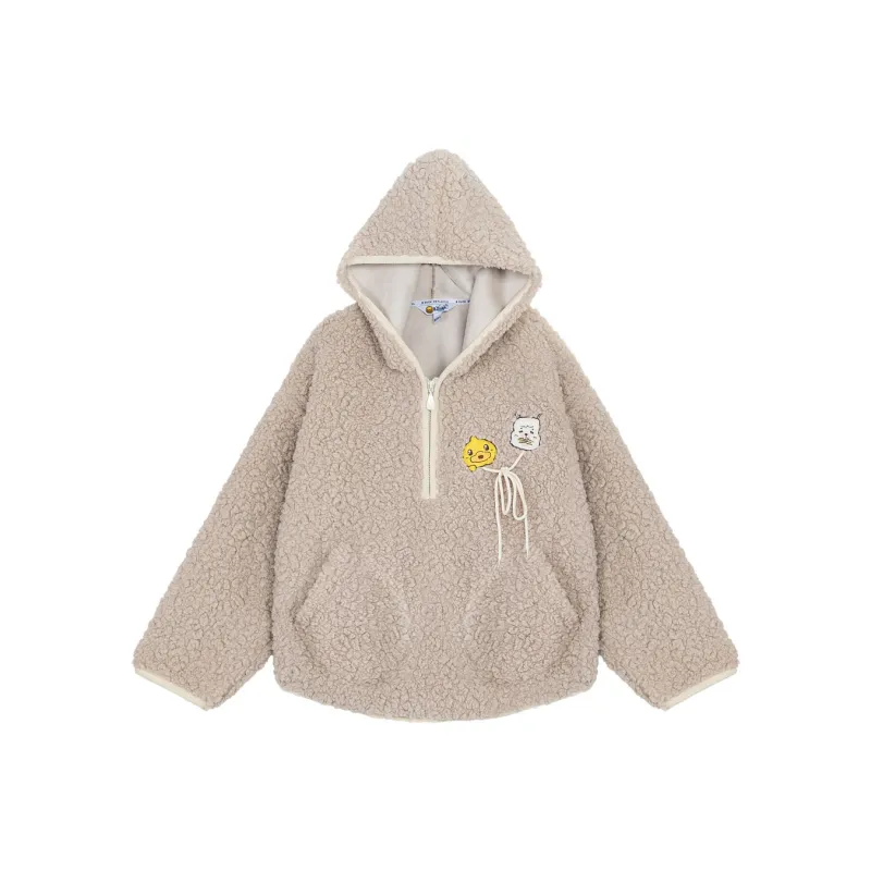 B.Duck Velvet feel Coat Women's Light Beige-0