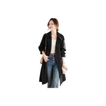 TERRE BLEUE Trench Coat Women's Black