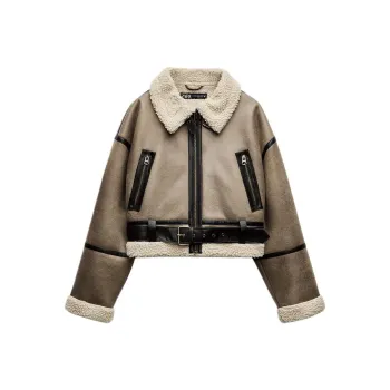 ZARA Velvet feel Coat Women's Mink