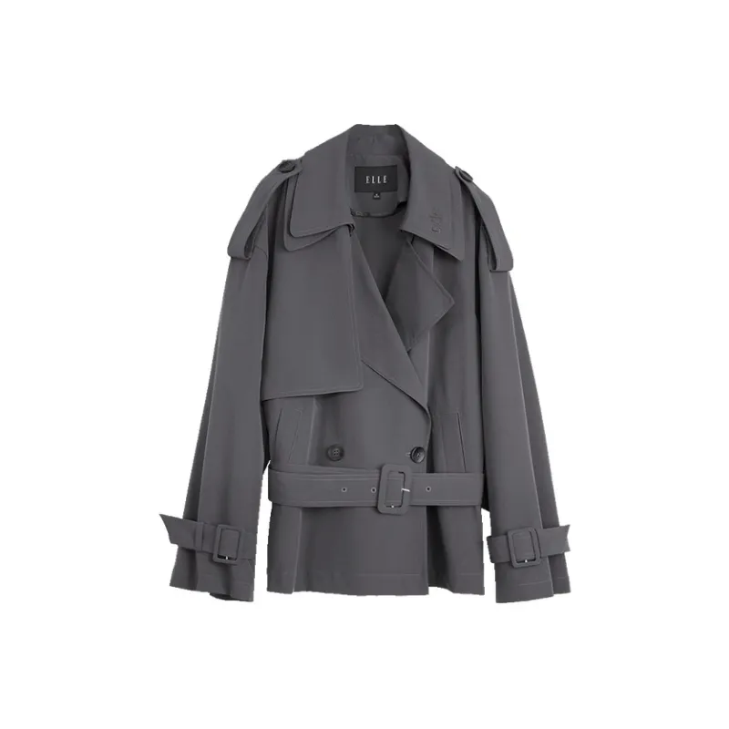 ELLE Trench Coats Women's-0