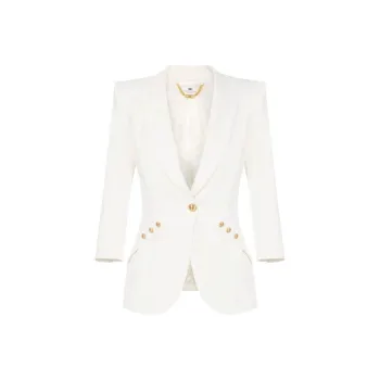 Elisabetta Franchi Logo buttons Crepe Blazer
