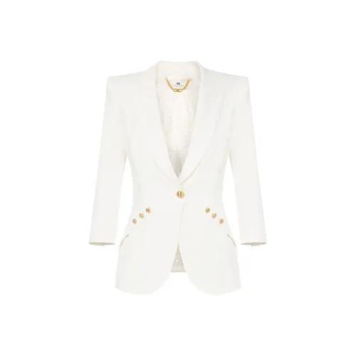 Elisabetta Franchi Logo buttons Crepe Blazer